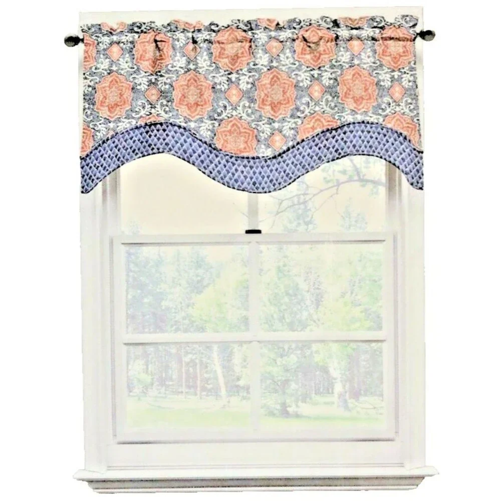 Waverly Window Scalloped Valance Spring Spotlight Floral 100% Cotton 52x16
